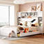 Grand lit blanc avec choix de rangement polyvalents - Armoire, tablette et tiroir Des connexions spacieuses, multifonctionnelles et électriques pour rehausser votre style de vie-1738079504