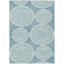 9' X 12' Teal Blue And Ivory Geometric Washable Indoor Outdoor Area Rug