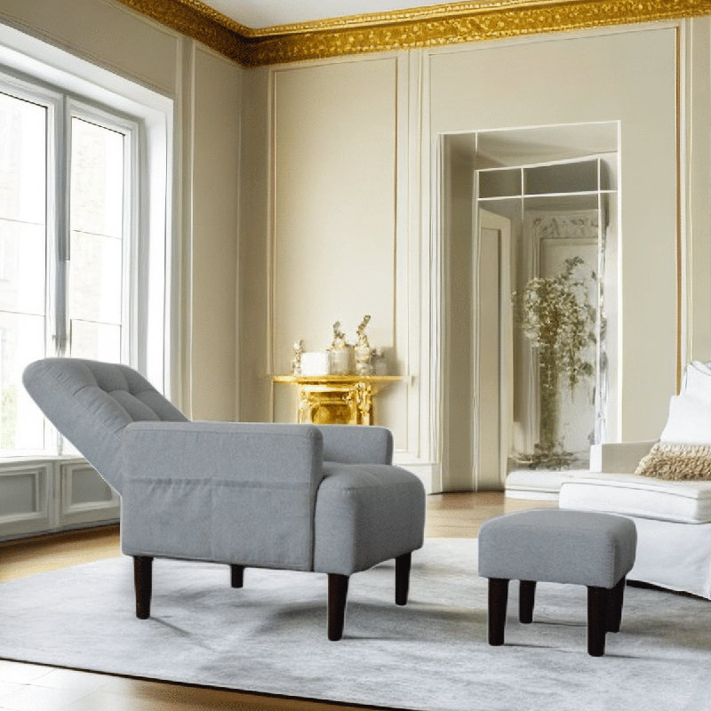 Méridienne convertible avec repose-pieds Sleeper, Gris