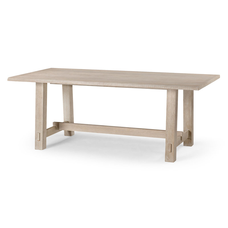 Maven Lane Yves Rustic Rectangular Wooden Dining Table, White