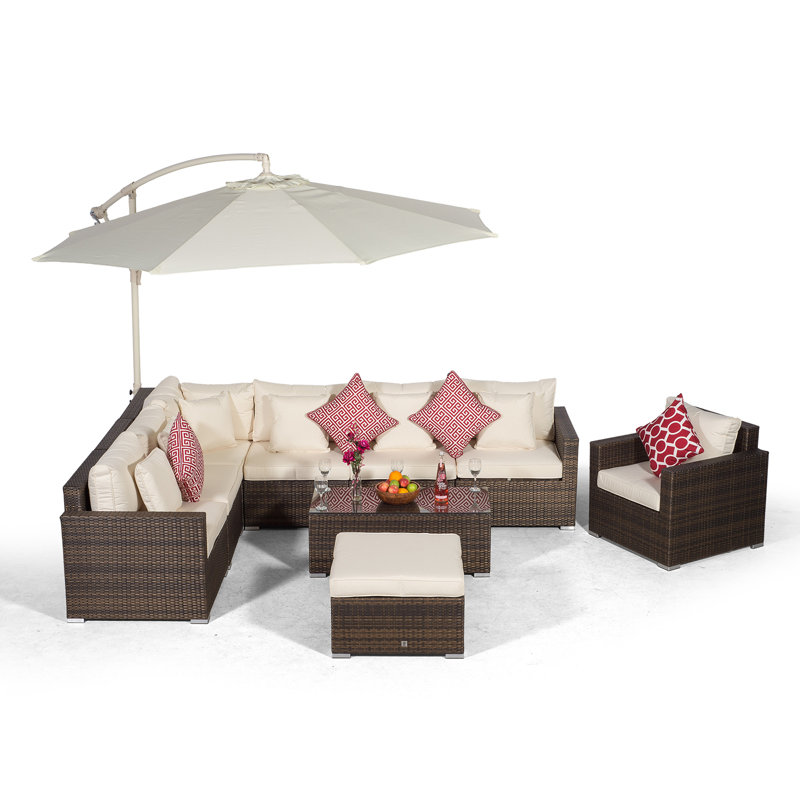 Yancey 5 Seater Rattan Corner Sofa Set