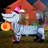 Fassett Halloween Inflatable 5.7 FT Skeleton Puppy Dog Inflatable with Build-in LEDs