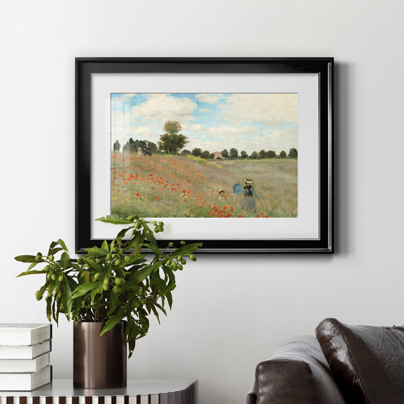 Coquelicot - cadre photo, reproduction d'art sur papier, Noir, H 18,5 po x l 24,5 po x P 1,5 po