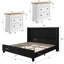 Ensemble de chambre à coucher grand classique 3 pièces, rétro et moderne, noir-117318870-117318868