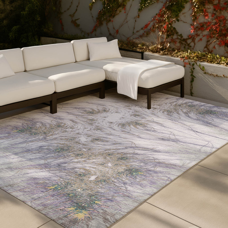 Tapis intérieur / extérieur lavable à la machine Chantille ACN2599, Lavande, 10 pi x 14 pi