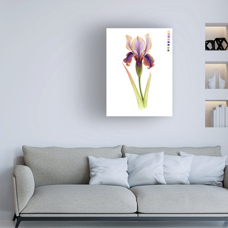 Grace Popp Rainbow Iris II Modern Canvas Art in White Frame
