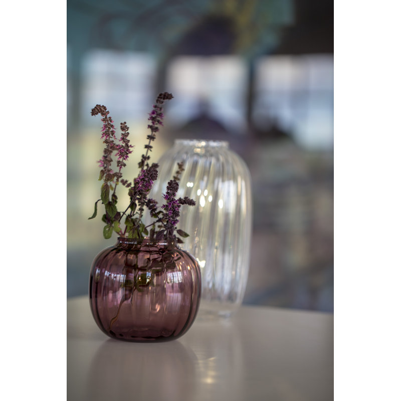 Primula Handmade Glass Table Vase, Clear, 10" H x 6.1" W x 6.1" D