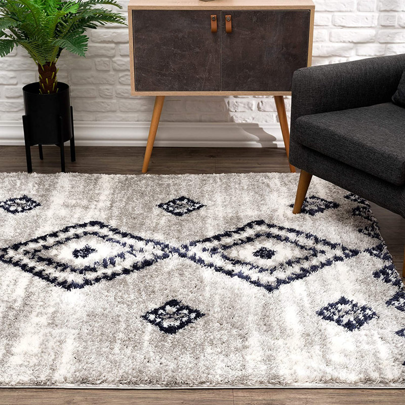 Tapis gris en polyester tissé à la machine Berto
