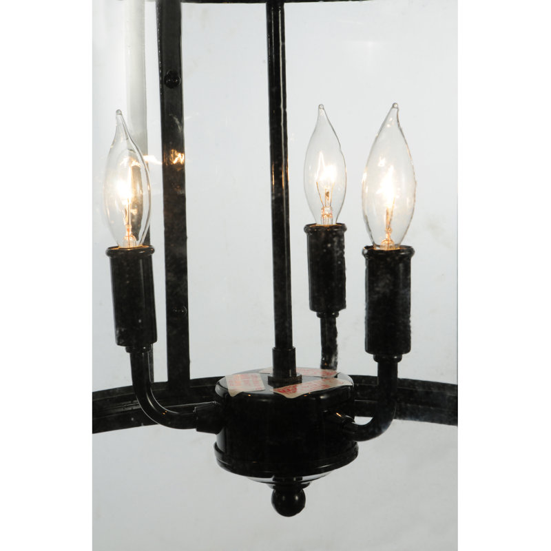 22" Black Crystal Semi Flush Mount Light Fixture