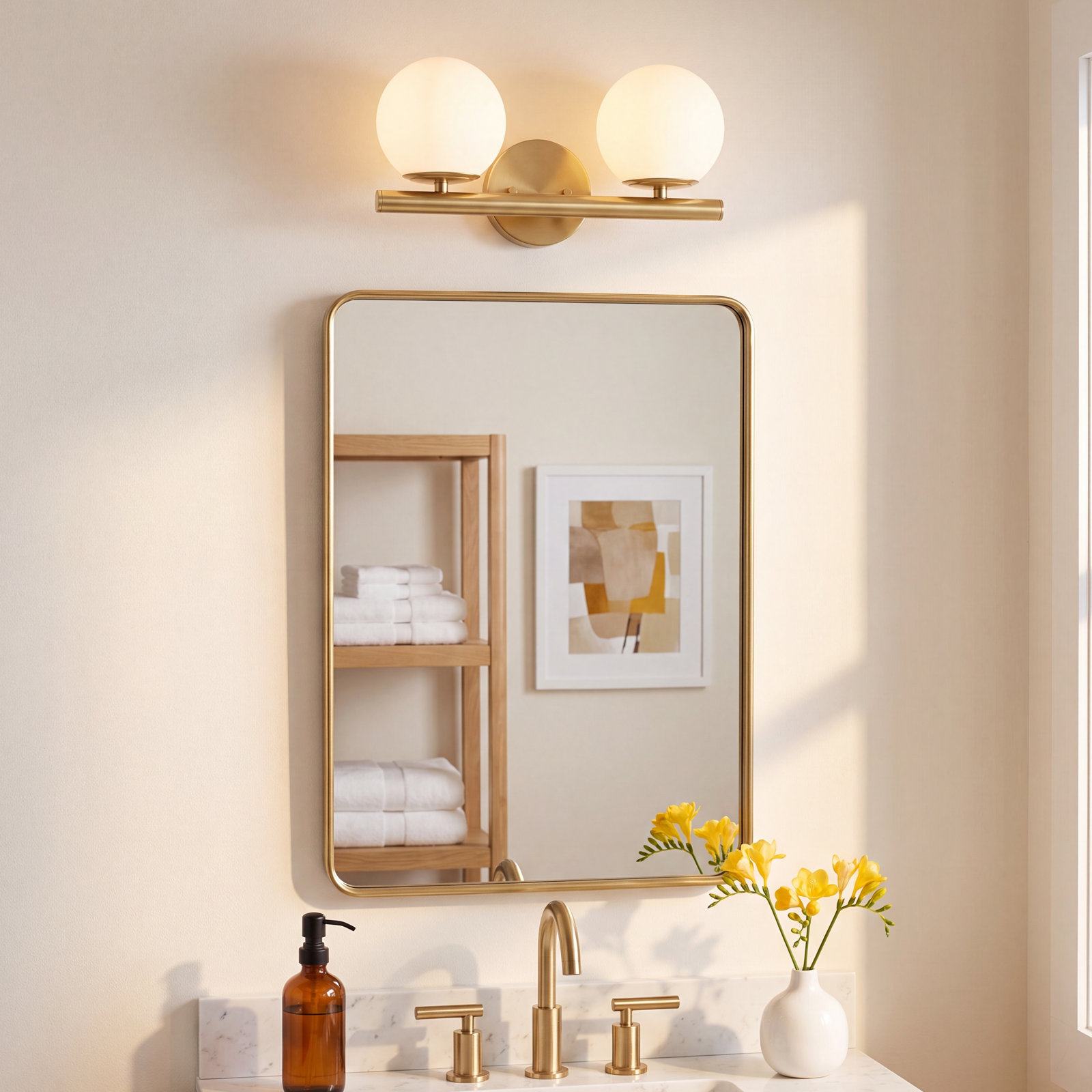 Chopin 2 Light Frosted Dimmable Vanity Light