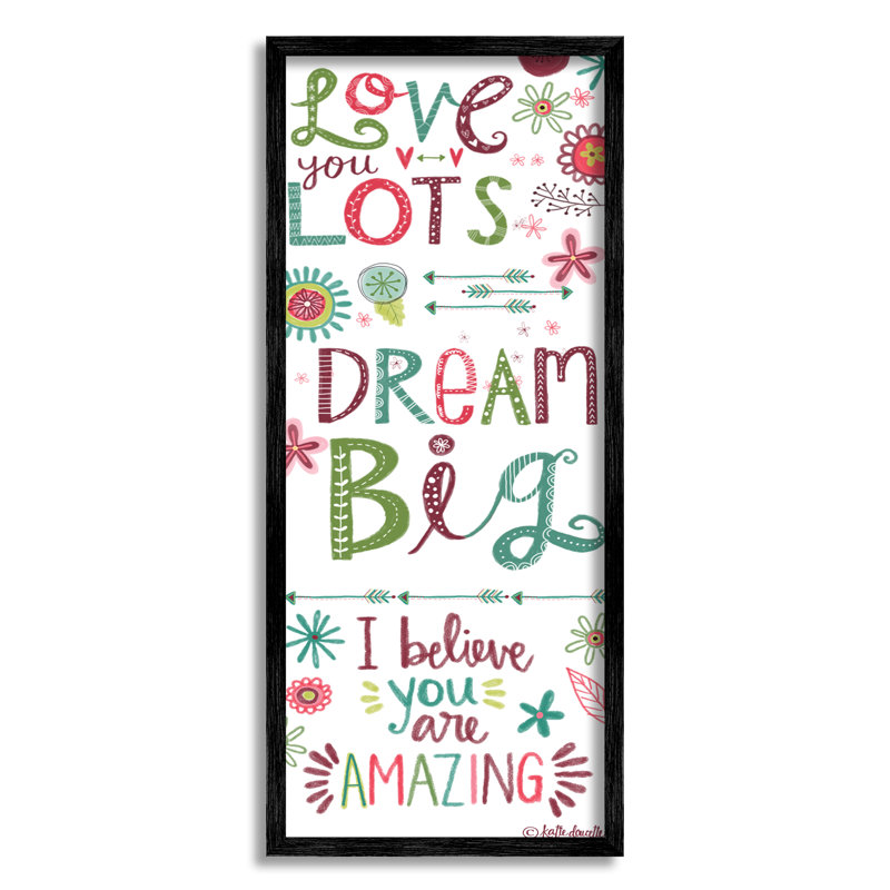 «Love You Lots Inspirational Expressions Playful», art textuel sur bois, H 30 po x l 13 po x P 1,5 po