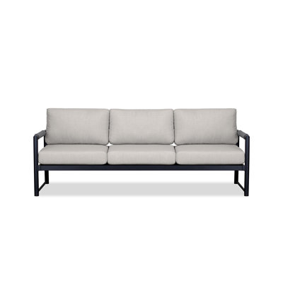 Obaida 84'' Wide Powder Coated Aluminum Patio Sofa with Cushions
