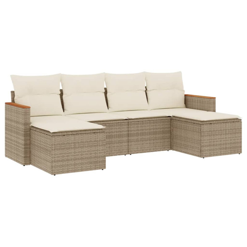 Vidaxl Garden Sofa Set Beige PE Rattan Modular Size Modular