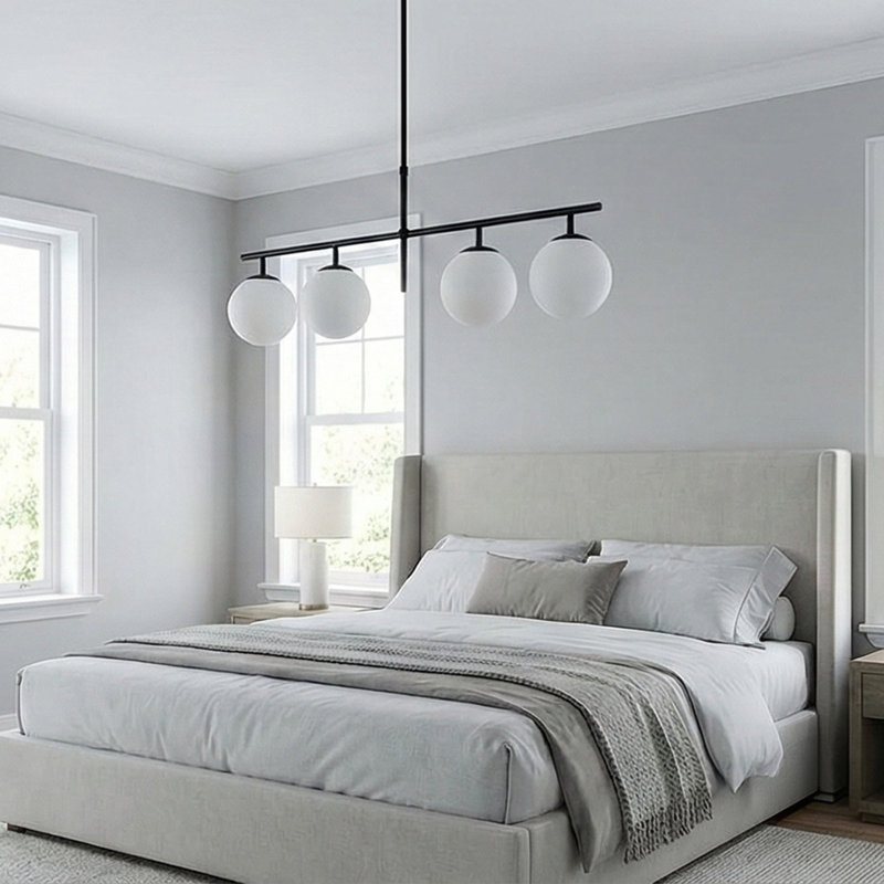 Luminaire suspendu Kithcen Island, 4, Noir/crème