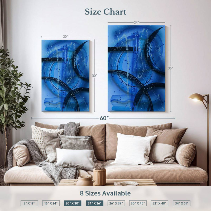 Avery Abstract Blue Tech, 36" H x 24" W