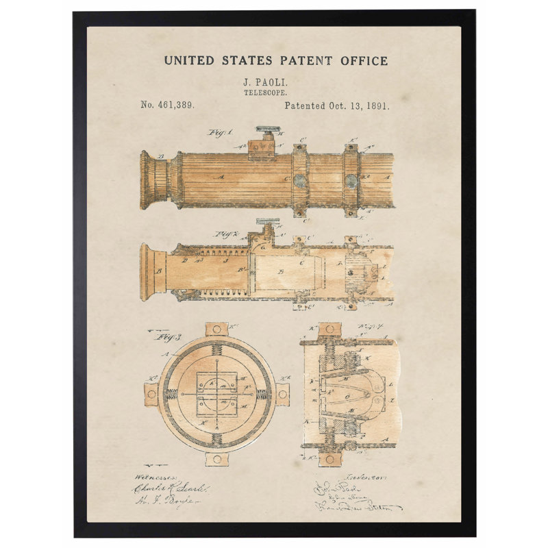 Telescope Patent in Black Frame