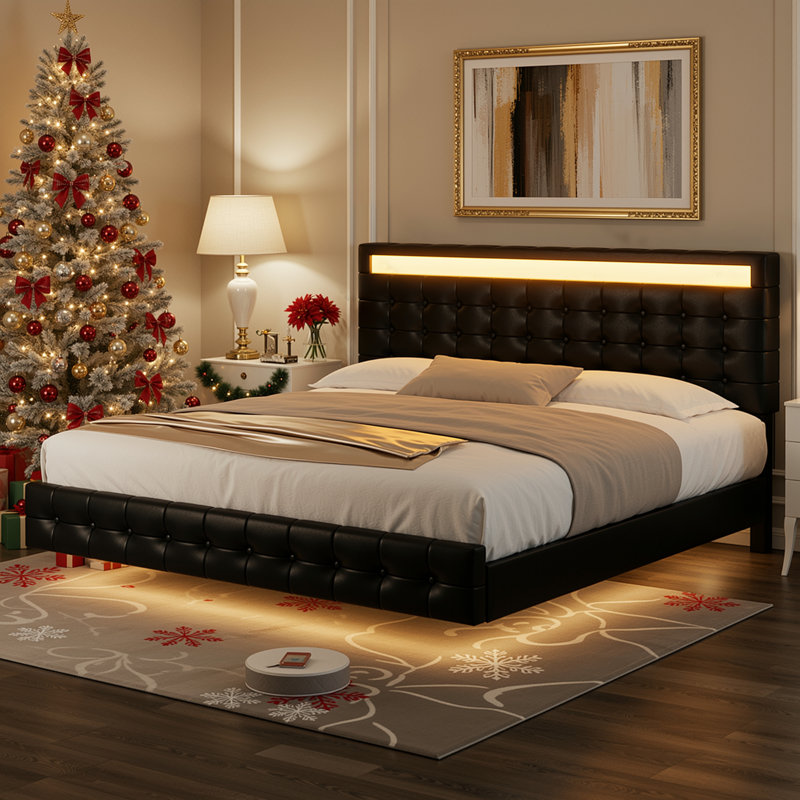 Bocar Standard Platform Bed, Queen, Gray