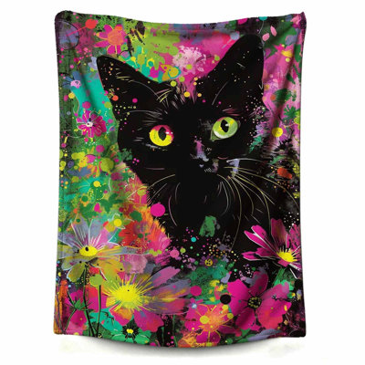 Blanket Colorful Cat Soft Throw Blanket for Bed Sofa Car Living Room Bedroom, 30 x 40 inComes with a canvas bag with cat print as a bonus