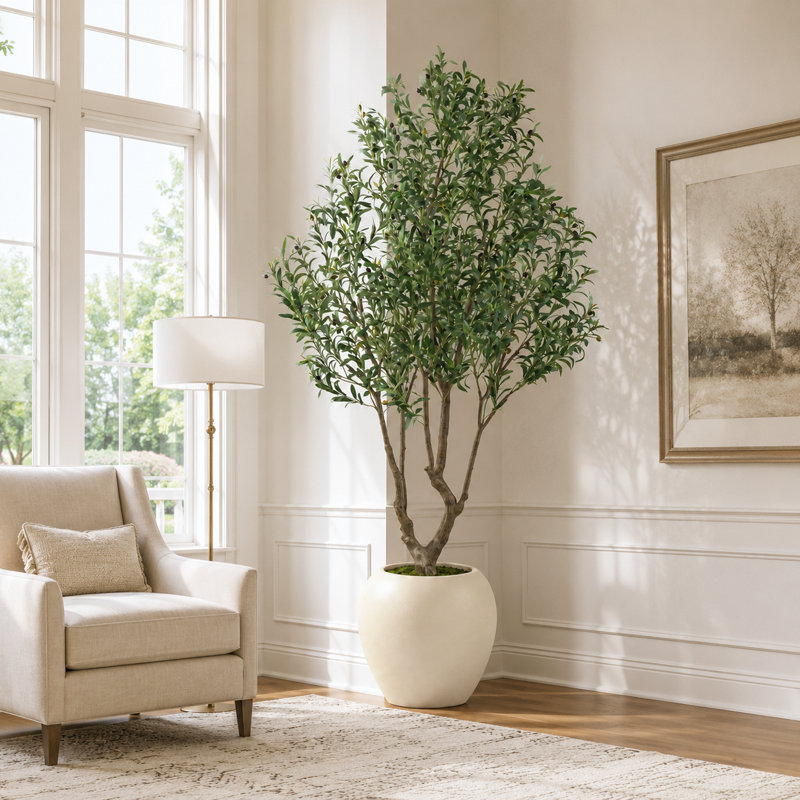 Arbre à fleurs artificiel H 105 po avec l 18 po