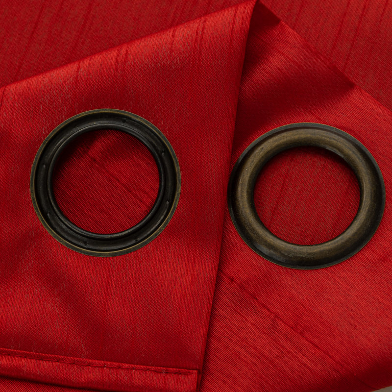Paire de rideaux en fausse soie Manvik, Rouge
