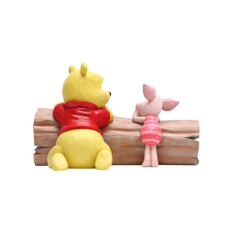 Hand-Painted Multicolor Resin Pooh and Piglet Figurine