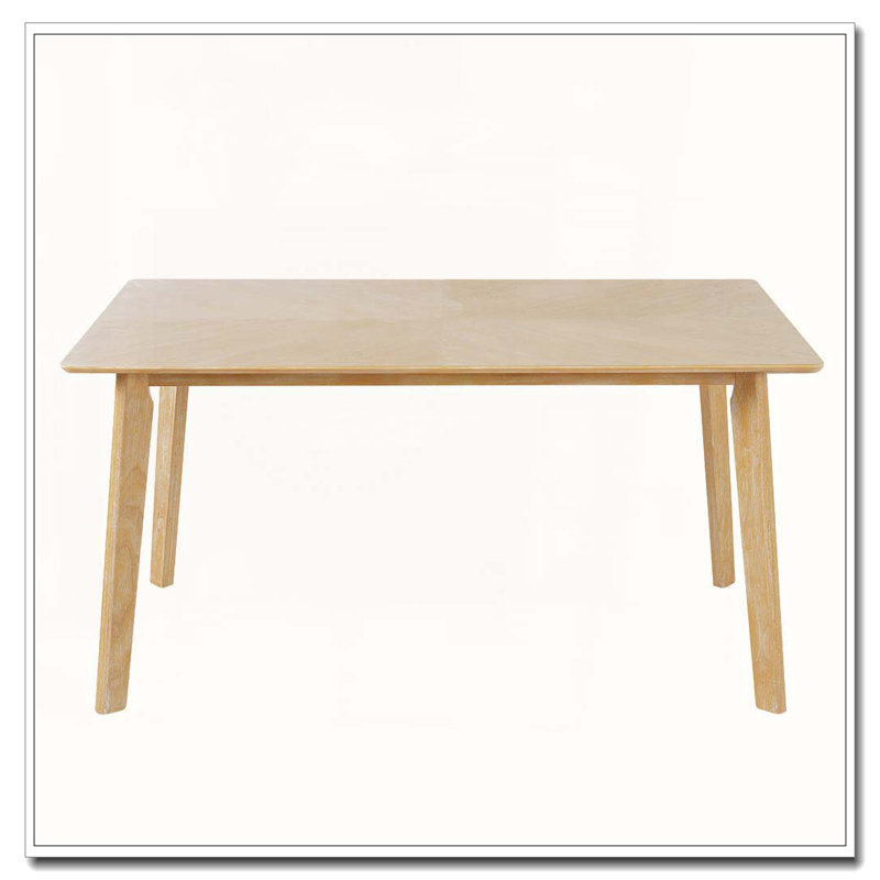 Rectangular Dining Table for 6 Person, Natural Wood Wash