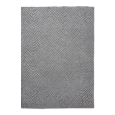 Folia Wool Chevron Area Rug in Gray