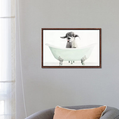 Vintage Tub With Goat - Painting on Canvas