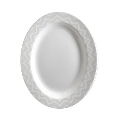 Missoni Oval Dish ZIG ZAG White Diam. 14"