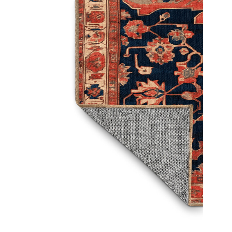 Machine Washable Persian Brown Area Rug, Square 4'