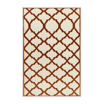 Machine Washable Trellis Beige Area Rug