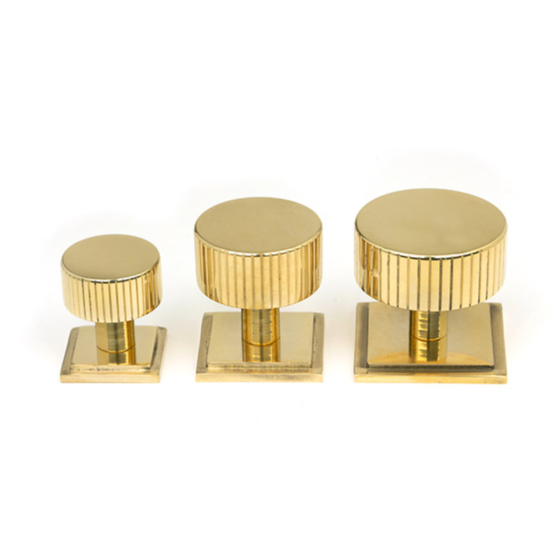 40mm Square Knob, Polished Brass