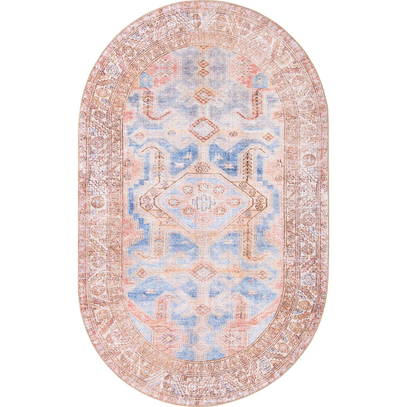 Mcclamma Chenille Oriental Indoor Rug, Oval 5' x 8'