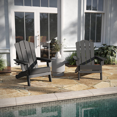 Chaise Adirondack en PEHD résistant aux intempéries Collis avec porte-gobelet Collis