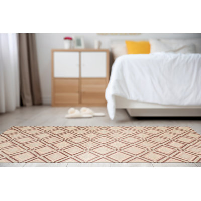 Tapis contemporain moderne géométrique en laine noué à la main 5 x 8