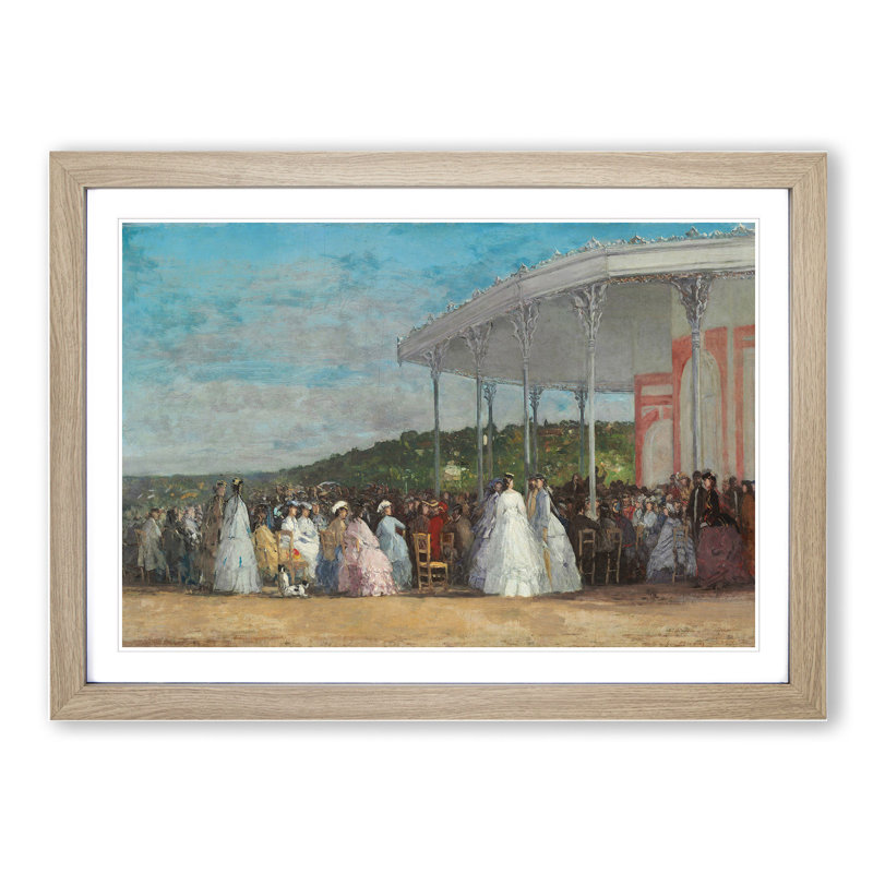 Concert at the Casino of Deauville by Eugene Boudin - Picture Frame Painting, 48cm H x 65cm W x 2cm D, Oak Framed