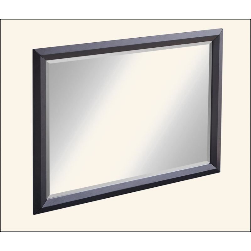 Miroir contemporain et élégant avec un attrait polyvalent pour la rénovation, 46 po x 36 po, Noir