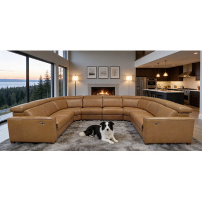 Canapé modulaire inclinable en cuir Basgu