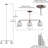Sandtoft 3 - Light Kitchen Island Pendant