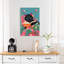 Cozy Reading Cat Vibrant Contemporary Cat Flower Wall Art Print 1 Piece Wrapped Canvas Wall Art-1327373657