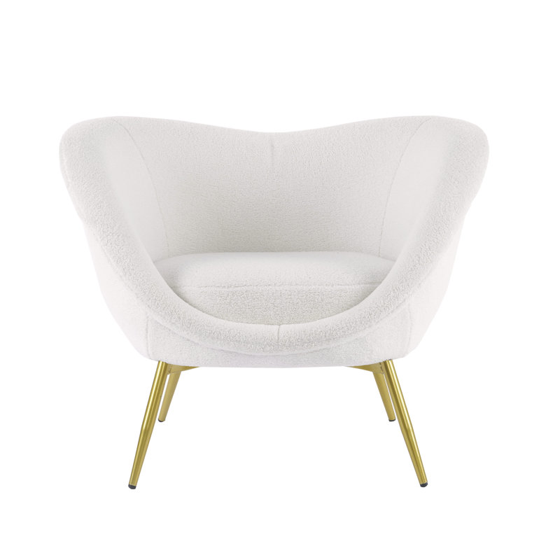 Manthey Upholstered Accent Chair Living Room Chair Bedroom Chair Velvet Chair, Evan Cream Velvet