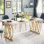 63" Modern Gold Dining Table, Unique Rectangular Kitchen Table