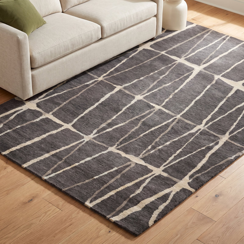 Pete Hand-Tufted Wool Geometric Area Rug, Rectangle 8' x 11'