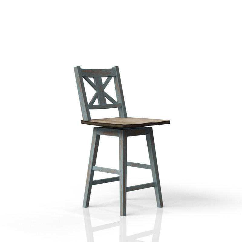 Tabouret de comptoir pivotant avec structure en bois