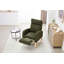 Fauteuil à bascule Teddy en tissu avec repose-pieds réglable, appuie-tête épais, dossier haut et poche de rangement, base en bois massif, vert-1294247118