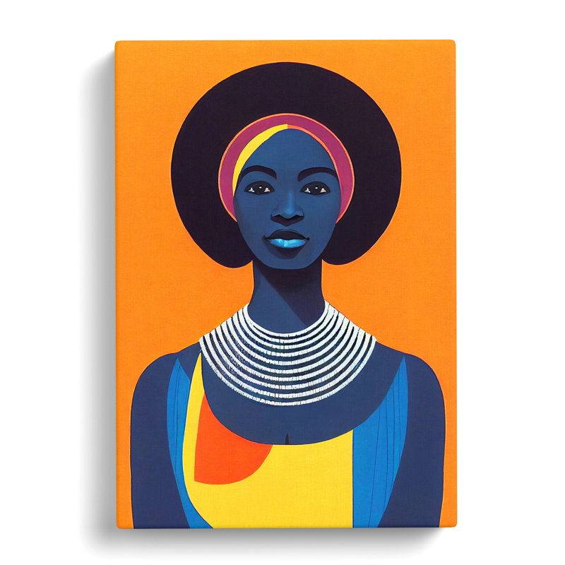 African Woman Geometric Vol.2 - Wrapped Canvas, 60cm H x 40cm W x 3cm D