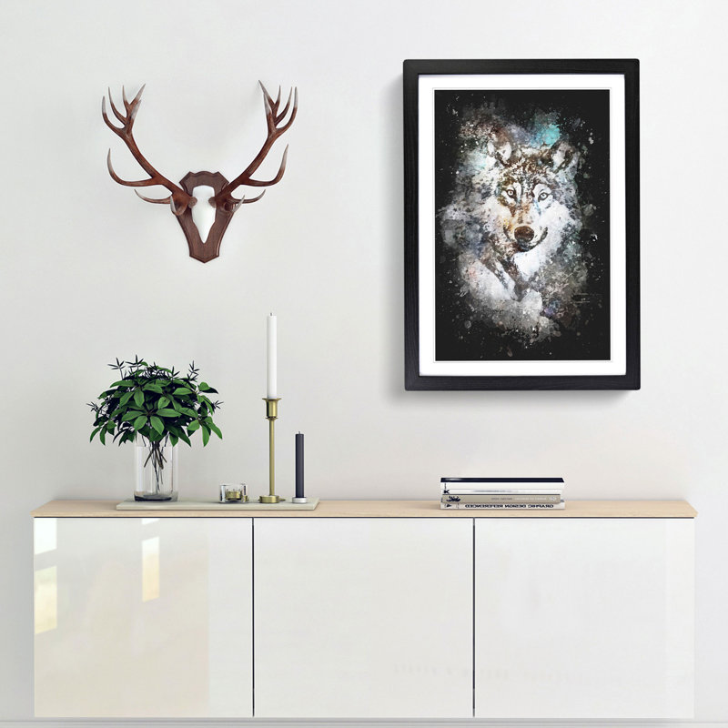 Wolf - Framed Print, Black Framed, 87cm H x 62cm W x 2cm D