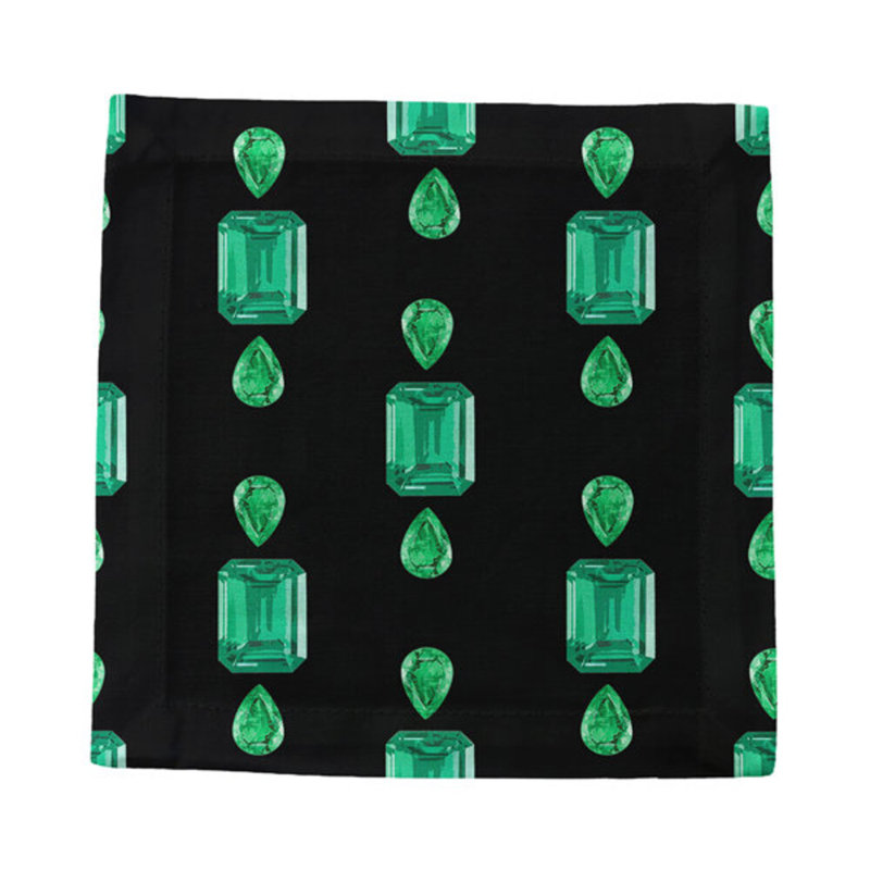 Cotton Blend Square Napkins, Black