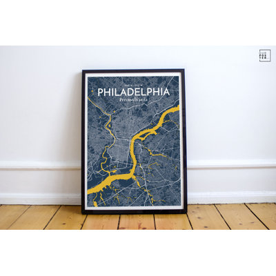 « philadelphia city map », reproduction d’impression sur affiche