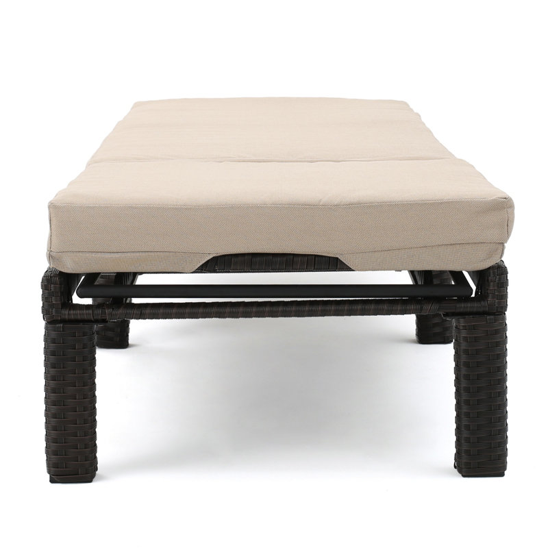 Outdoor Chaise Lounge Chair, Beige